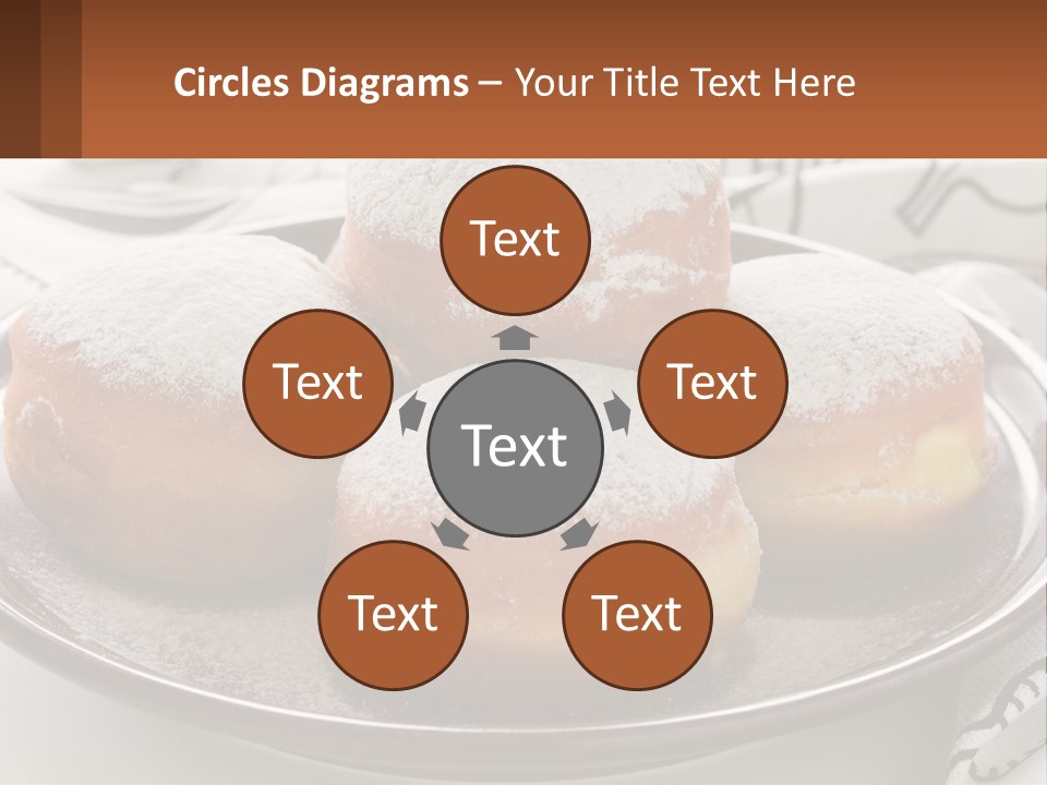 A Group Of Doughnuts Sitting On Top Of A Metal Plate PowerPoint Template