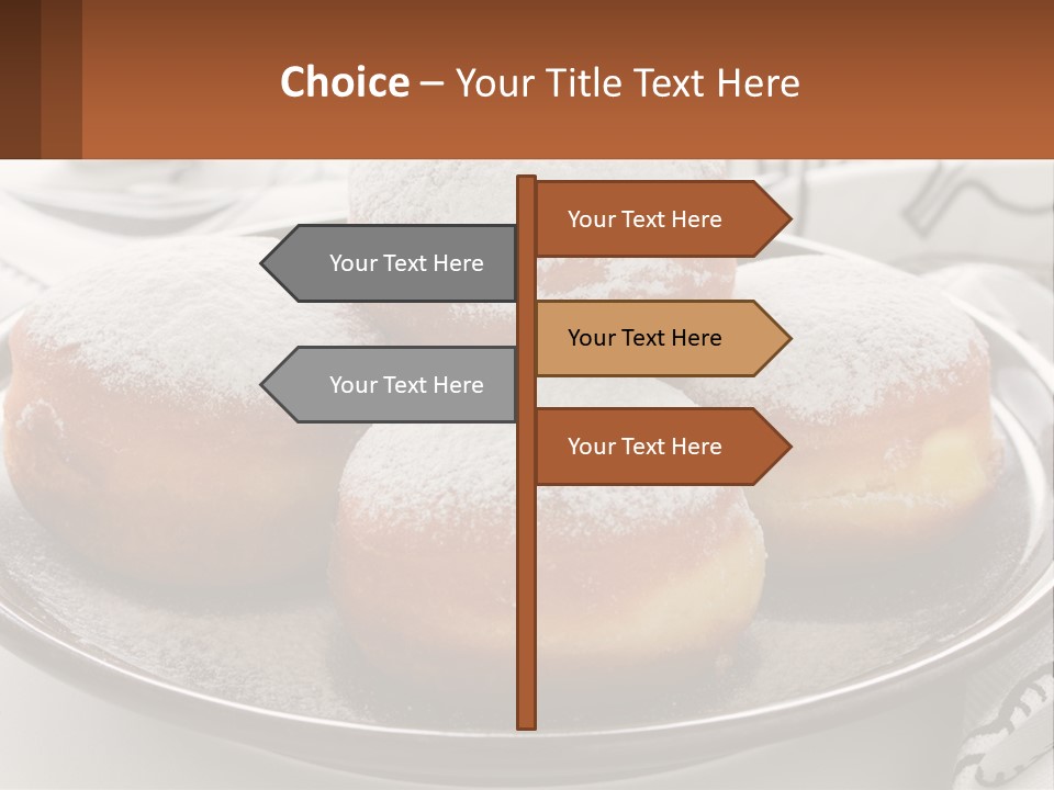 A Group Of Doughnuts Sitting On Top Of A Metal Plate PowerPoint Template