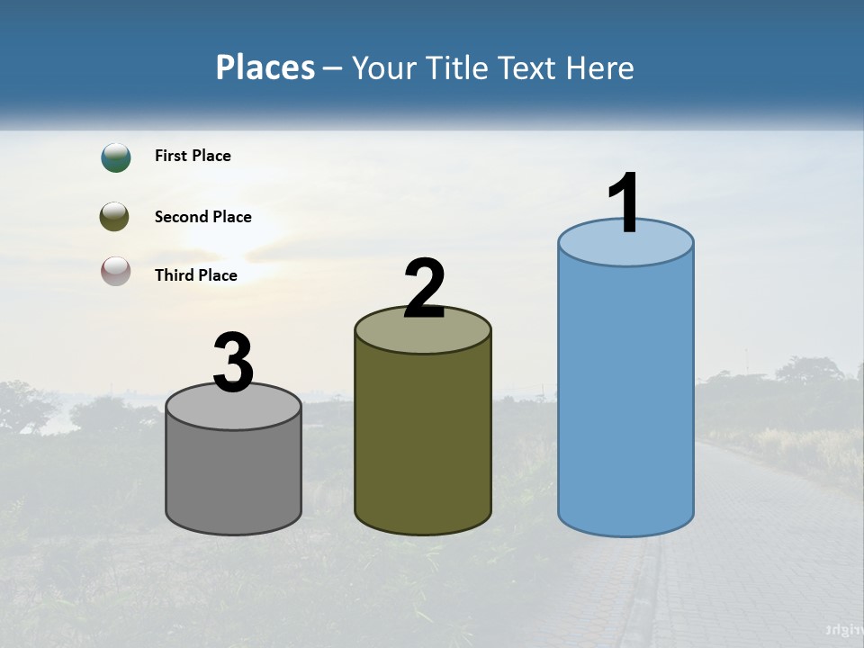 A Road In The Middle Of A Field With A Sky Background PowerPoint Template