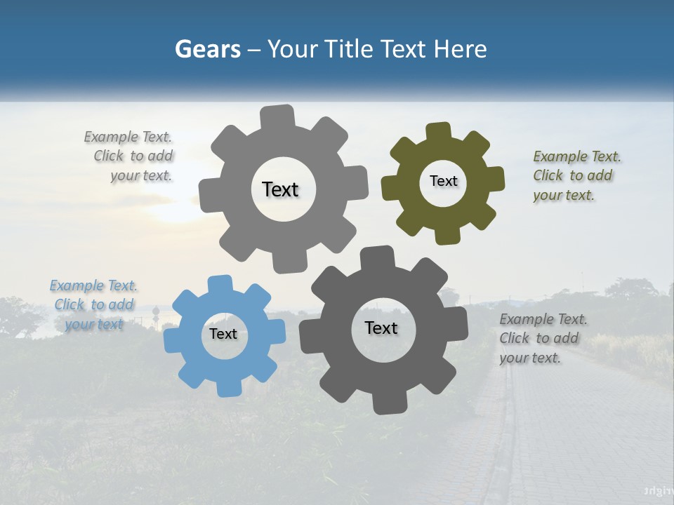 A Road In The Middle Of A Field With A Sky Background PowerPoint Template