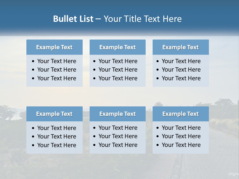 A Road In The Middle Of A Field With A Sky Background PowerPoint Template
