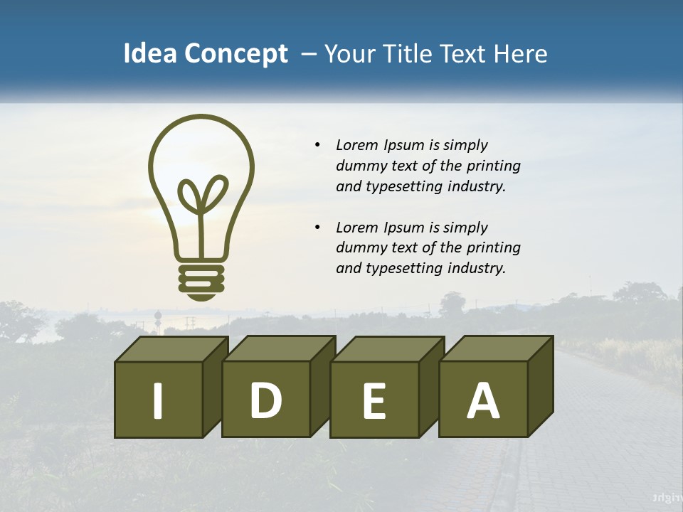 A Road In The Middle Of A Field With A Sky Background PowerPoint Template