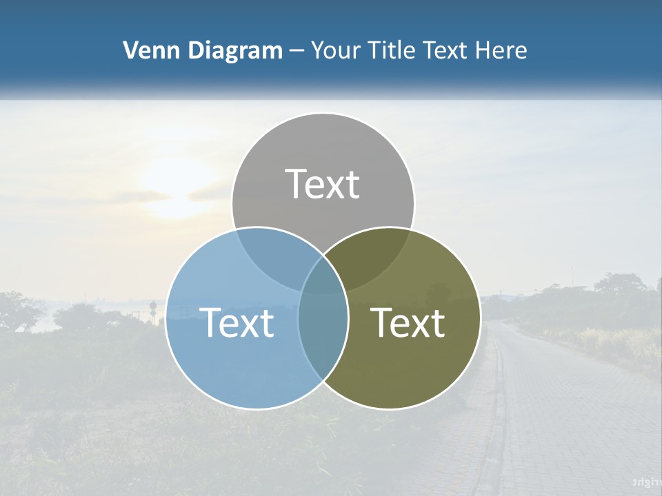 A Road In The Middle Of A Field With A Sky Background PowerPoint Template