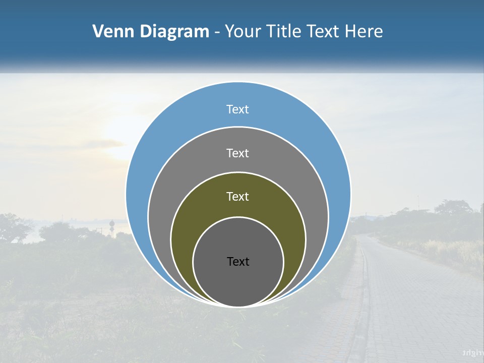 A Road In The Middle Of A Field With A Sky Background PowerPoint Template
