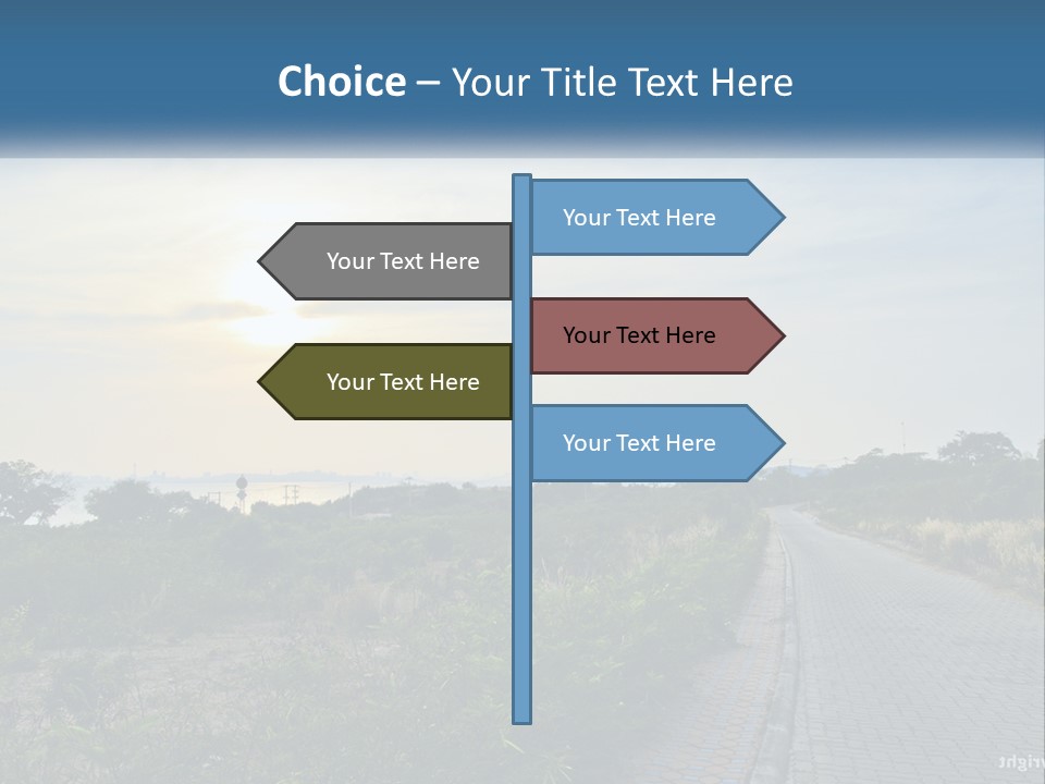A Road In The Middle Of A Field With A Sky Background PowerPoint Template