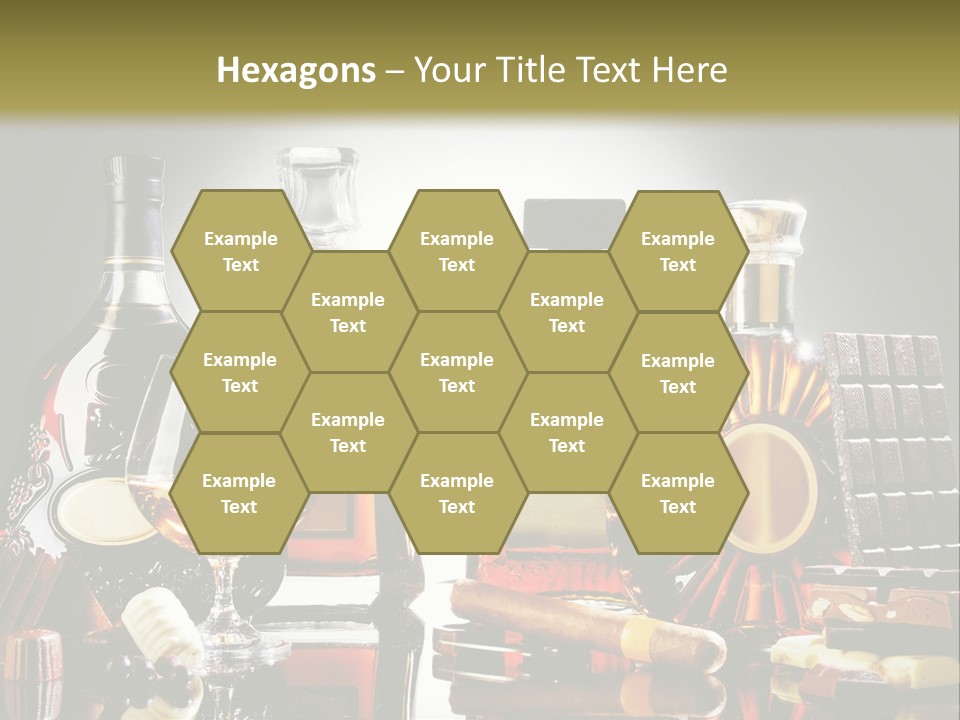 A Group Of Liquor Bottles And A Glass On A Table PowerPoint Template