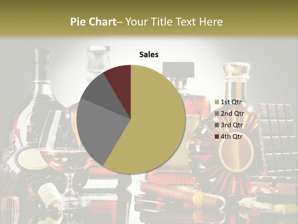 A Group Of Liquor Bottles And A Glass On A Table PowerPoint Template