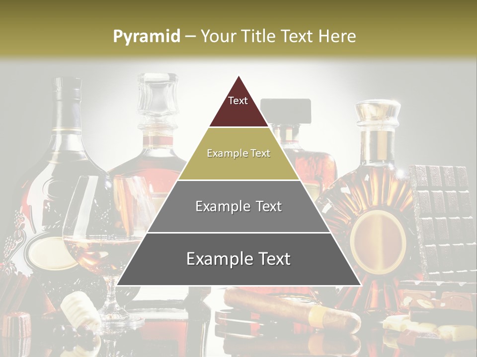 A Group Of Liquor Bottles And A Glass On A Table PowerPoint Template