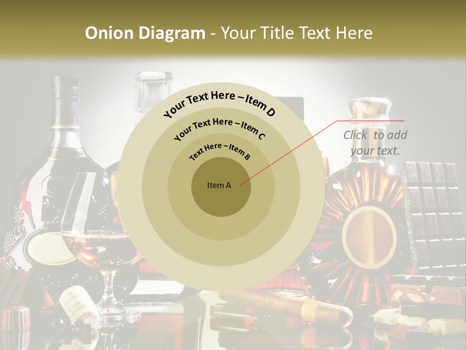 A Group Of Liquor Bottles And A Glass On A Table PowerPoint Template