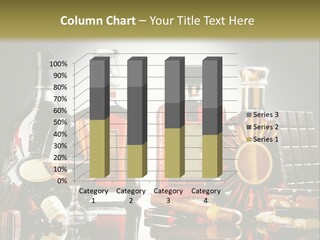 A Group Of Liquor Bottles And A Glass On A Table PowerPoint Template