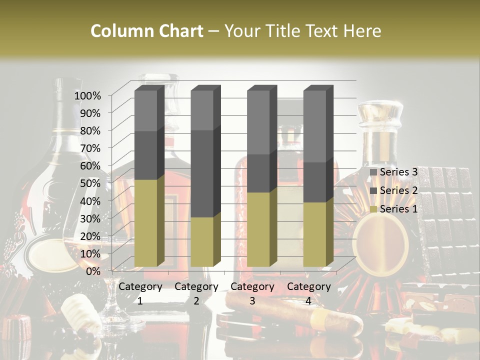 A Group Of Liquor Bottles And A Glass On A Table PowerPoint Template