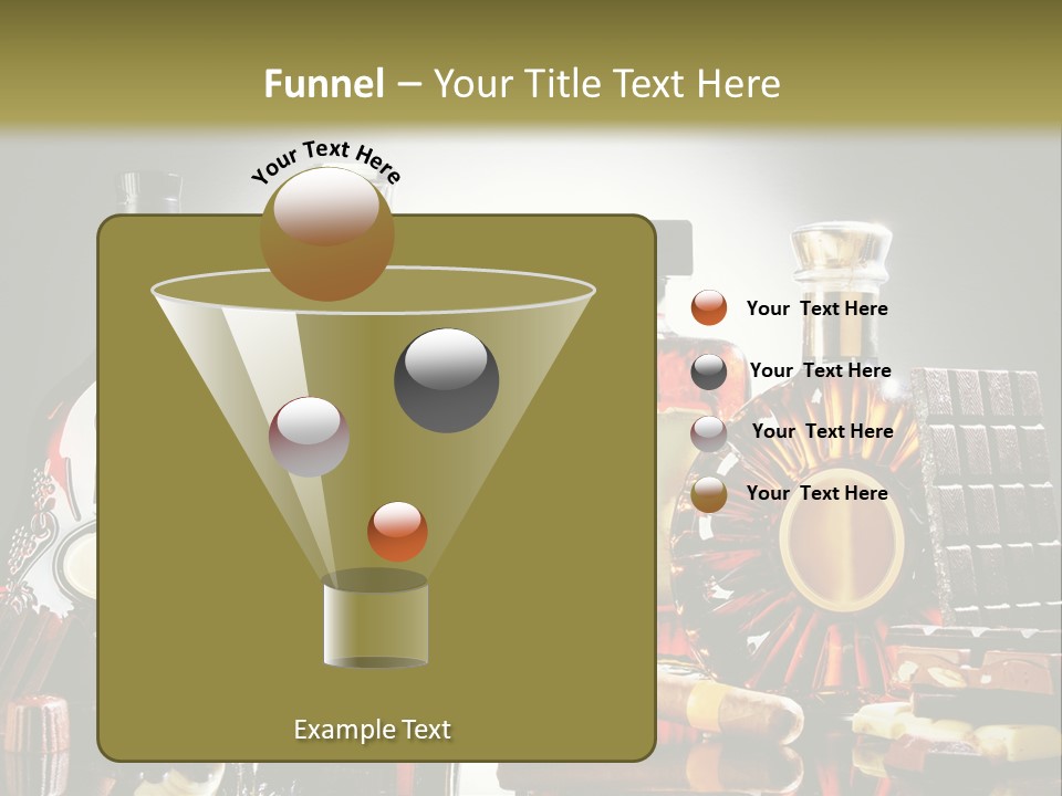 A Group Of Liquor Bottles And A Glass On A Table PowerPoint Template
