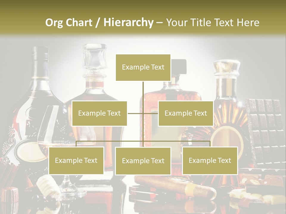 A Group Of Liquor Bottles And A Glass On A Table PowerPoint Template