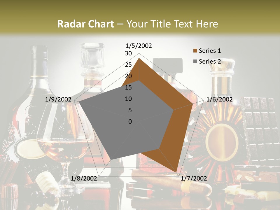 A Group Of Liquor Bottles And A Glass On A Table PowerPoint Template