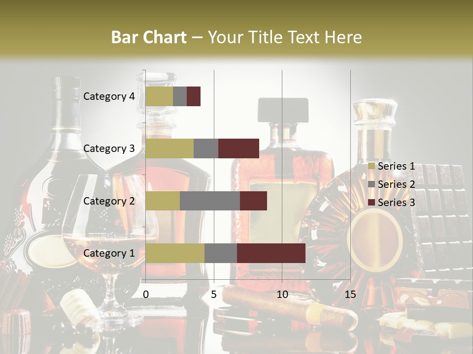 A Group Of Liquor Bottles And A Glass On A Table PowerPoint Template
