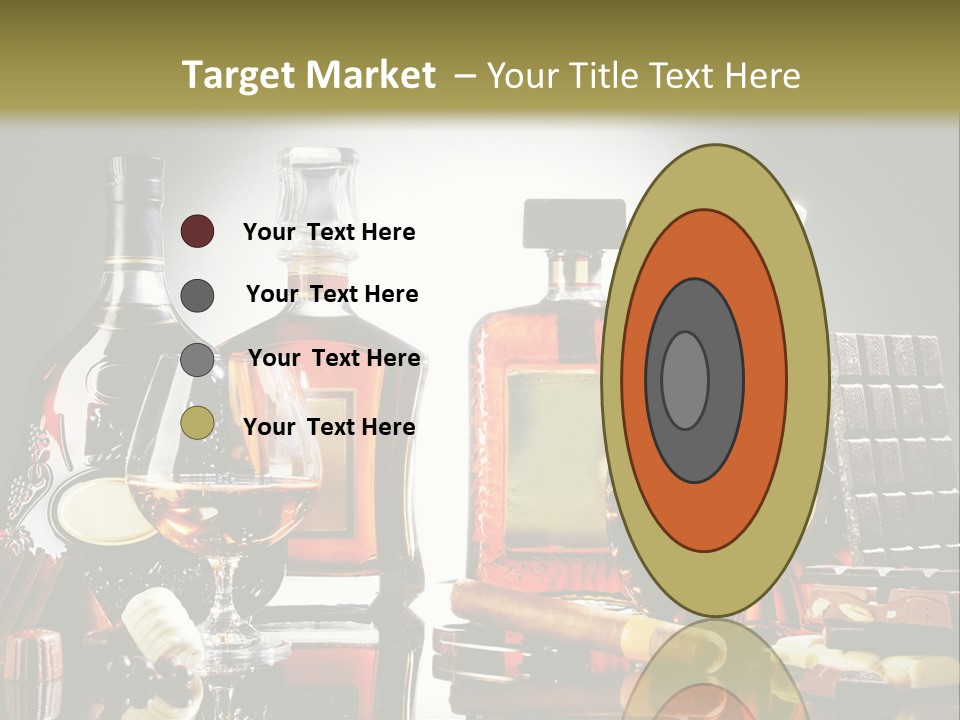 A Group Of Liquor Bottles And A Glass On A Table PowerPoint Template