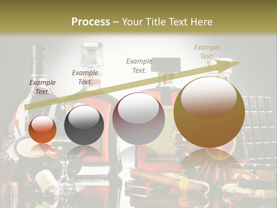 A Group Of Liquor Bottles And A Glass On A Table PowerPoint Template