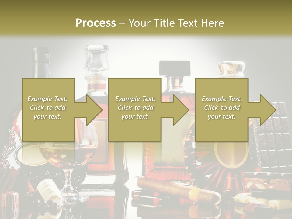 A Group Of Liquor Bottles And A Glass On A Table PowerPoint Template