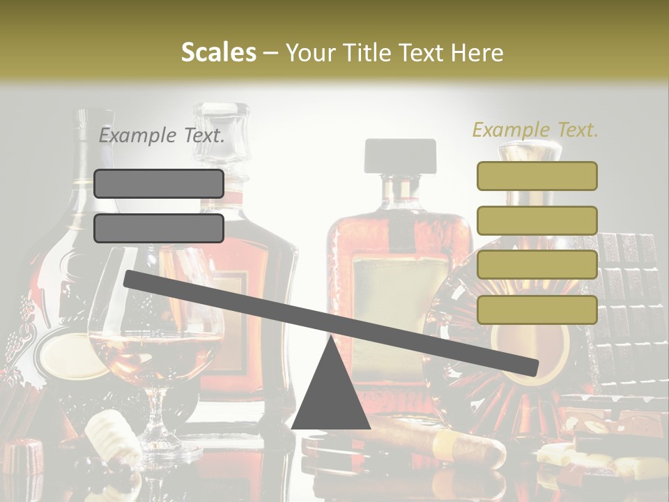 A Group Of Liquor Bottles And A Glass On A Table PowerPoint Template