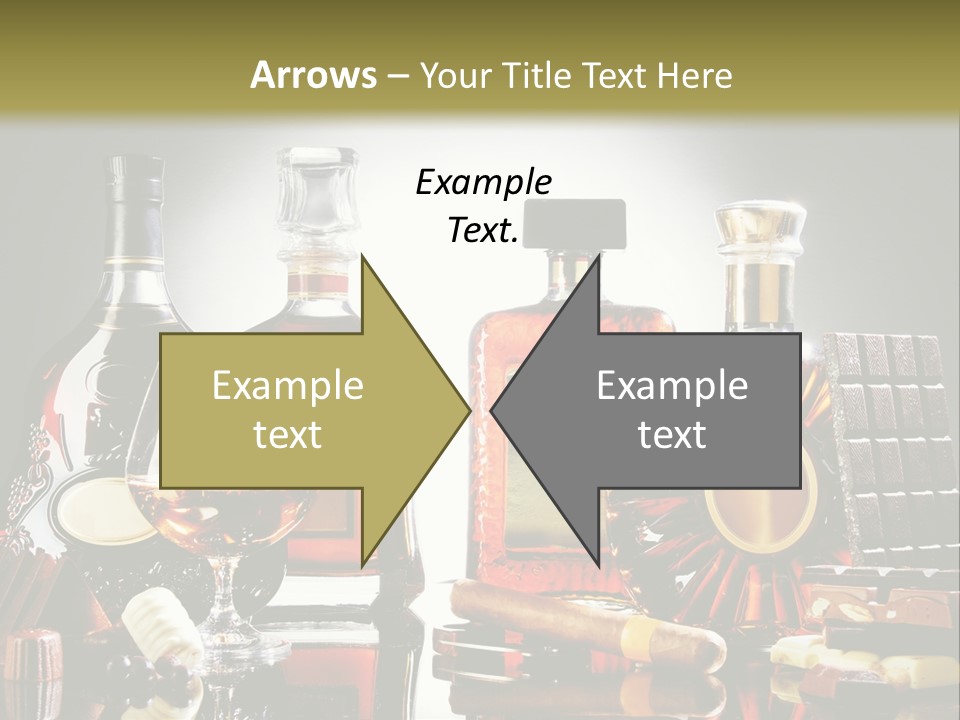 A Group Of Liquor Bottles And A Glass On A Table PowerPoint Template