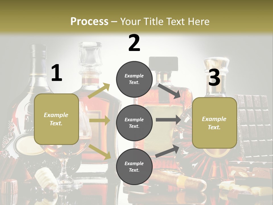 A Group Of Liquor Bottles And A Glass On A Table PowerPoint Template