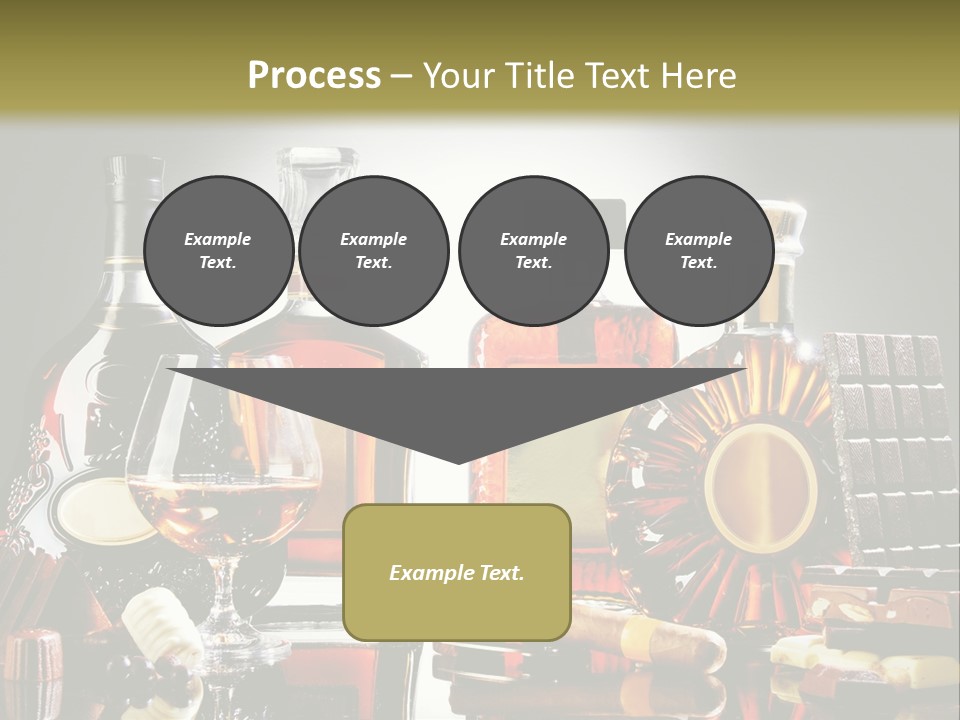 A Group Of Liquor Bottles And A Glass On A Table PowerPoint Template