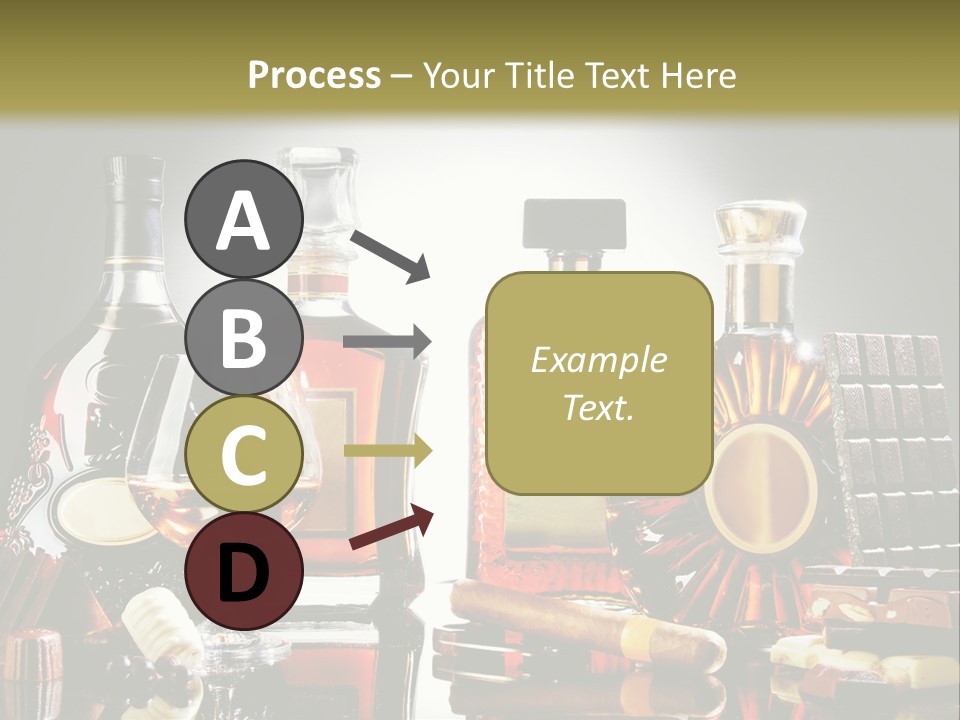 A Group Of Liquor Bottles And A Glass On A Table PowerPoint Template