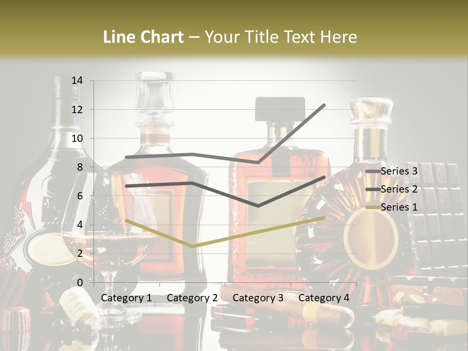 A Group Of Liquor Bottles And A Glass On A Table PowerPoint Template