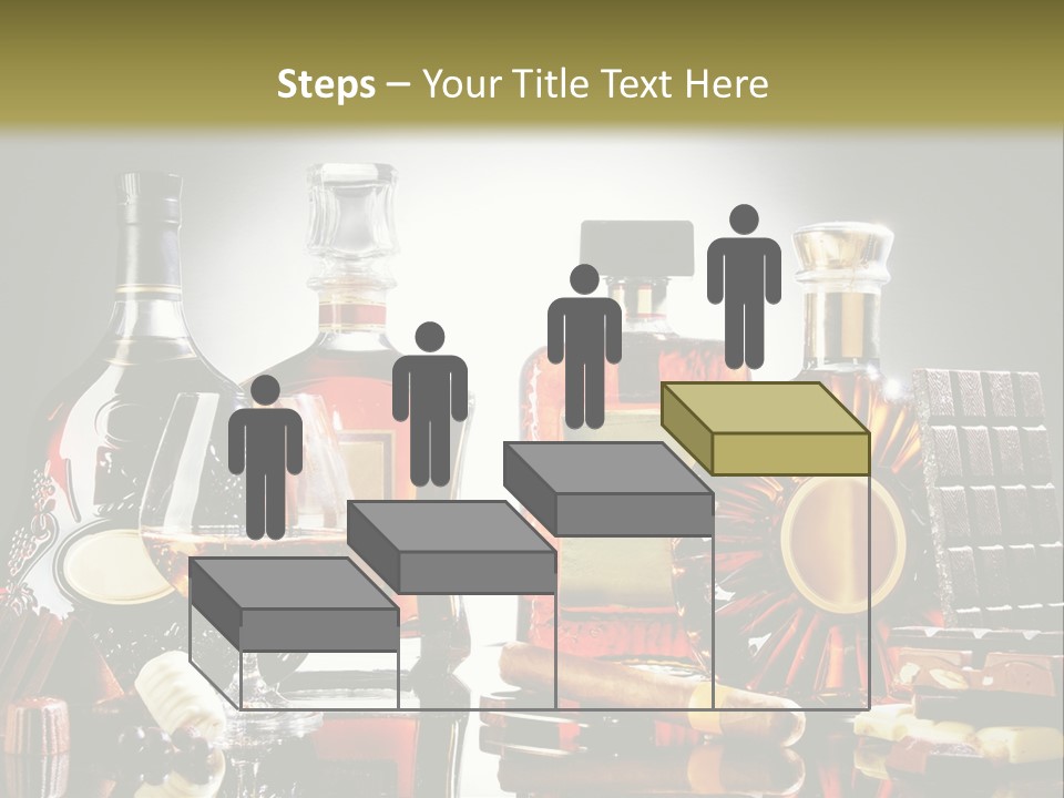 A Group Of Liquor Bottles And A Glass On A Table PowerPoint Template
