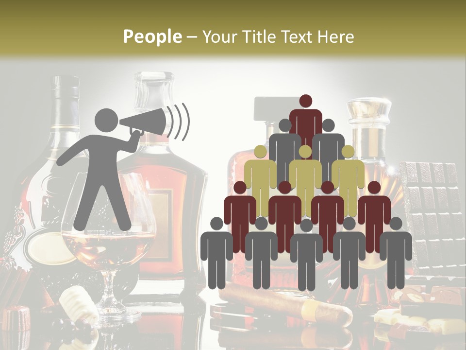 A Group Of Liquor Bottles And A Glass On A Table PowerPoint Template
