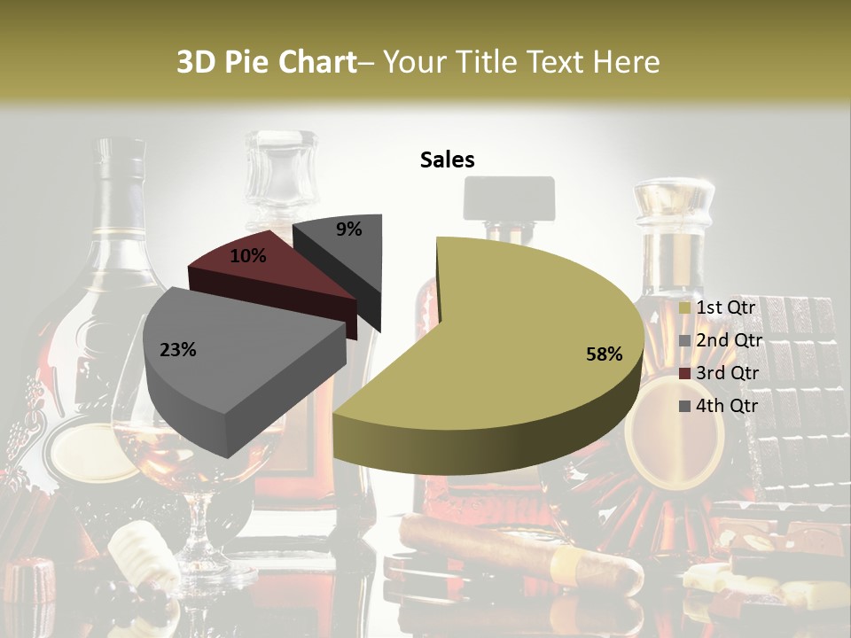 A Group Of Liquor Bottles And A Glass On A Table PowerPoint Template