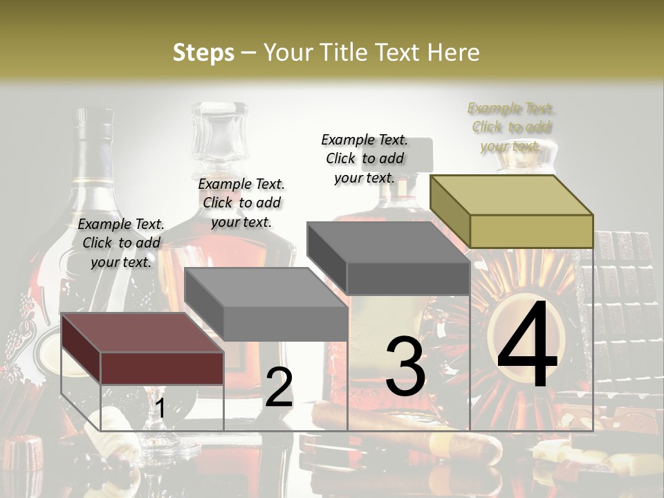 A Group Of Liquor Bottles And A Glass On A Table PowerPoint Template