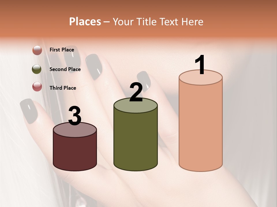 A Woman With Black Nail Polish Holding Her Hand Up To Her Face PowerPoint Template