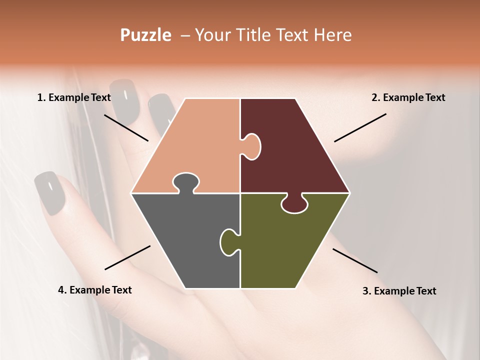A Woman With Black Nail Polish Holding Her Hand Up To Her Face PowerPoint Template