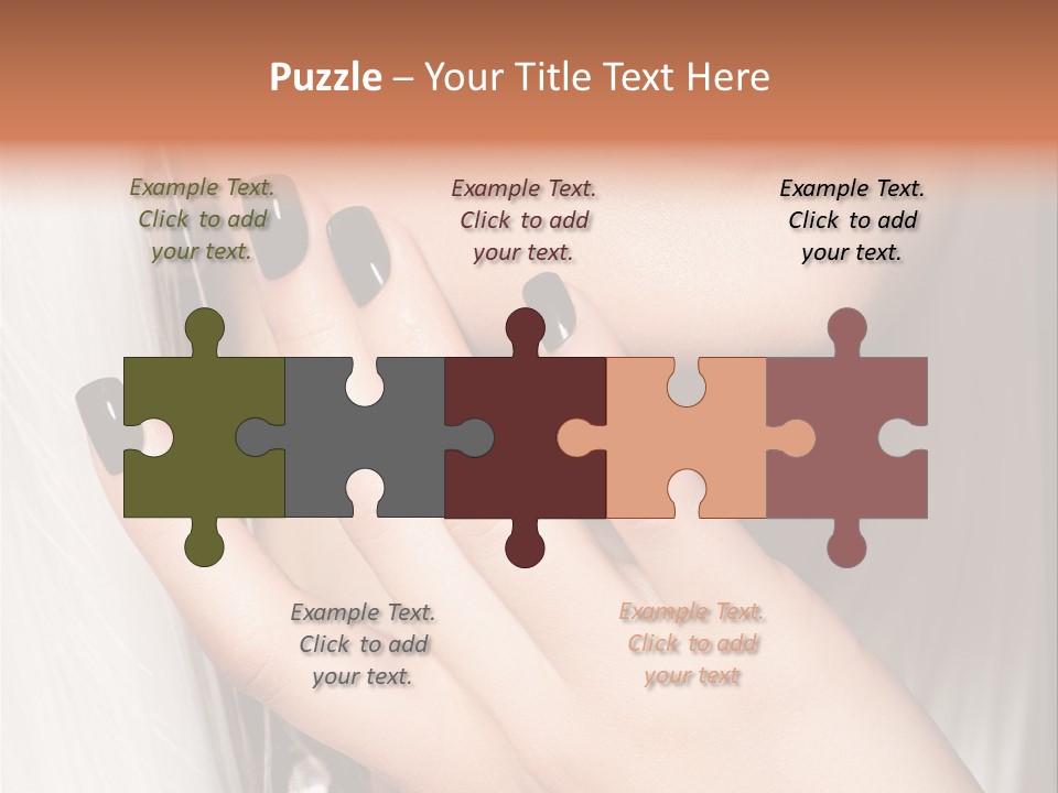 A Woman With Black Nail Polish Holding Her Hand Up To Her Face PowerPoint Template