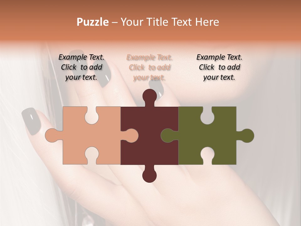 A Woman With Black Nail Polish Holding Her Hand Up To Her Face PowerPoint Template