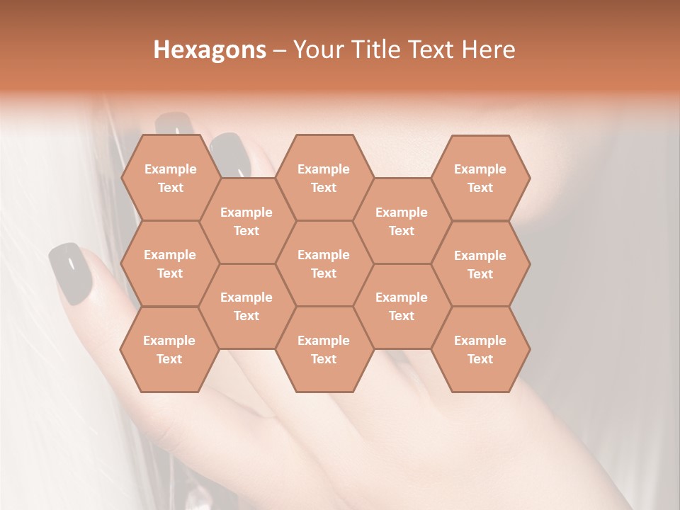 A Woman With Black Nail Polish Holding Her Hand Up To Her Face PowerPoint Template