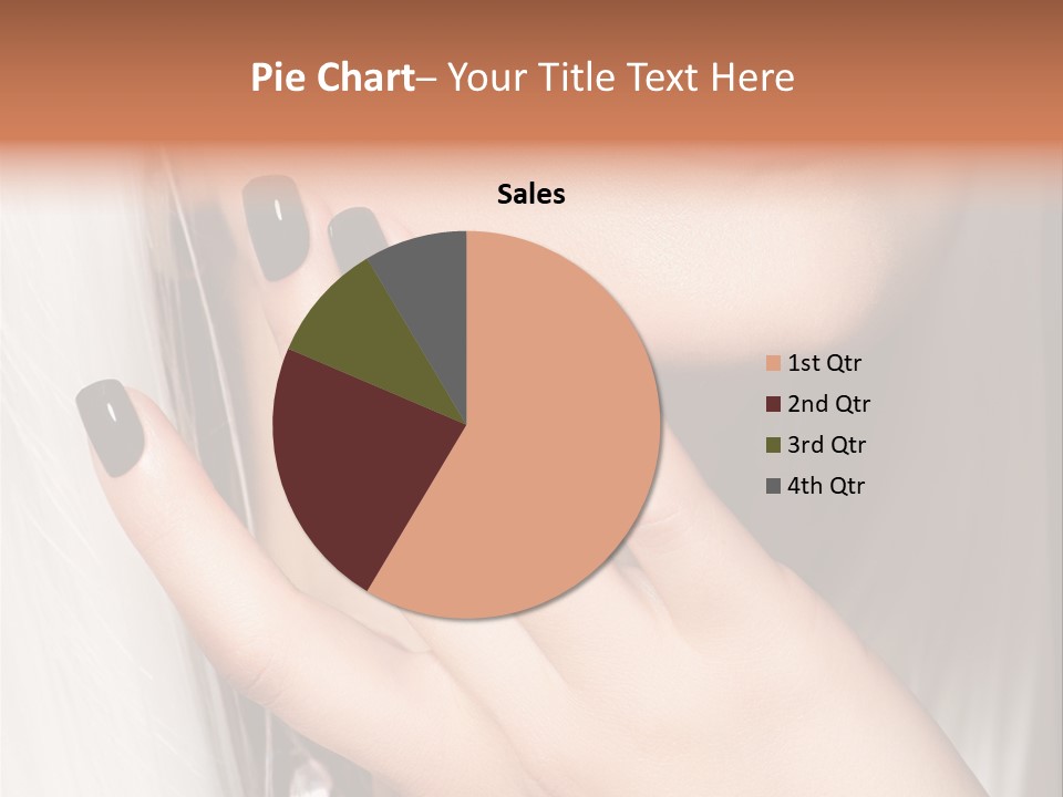 A Woman With Black Nail Polish Holding Her Hand Up To Her Face PowerPoint Template