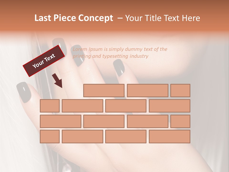 A Woman With Black Nail Polish Holding Her Hand Up To Her Face PowerPoint Template