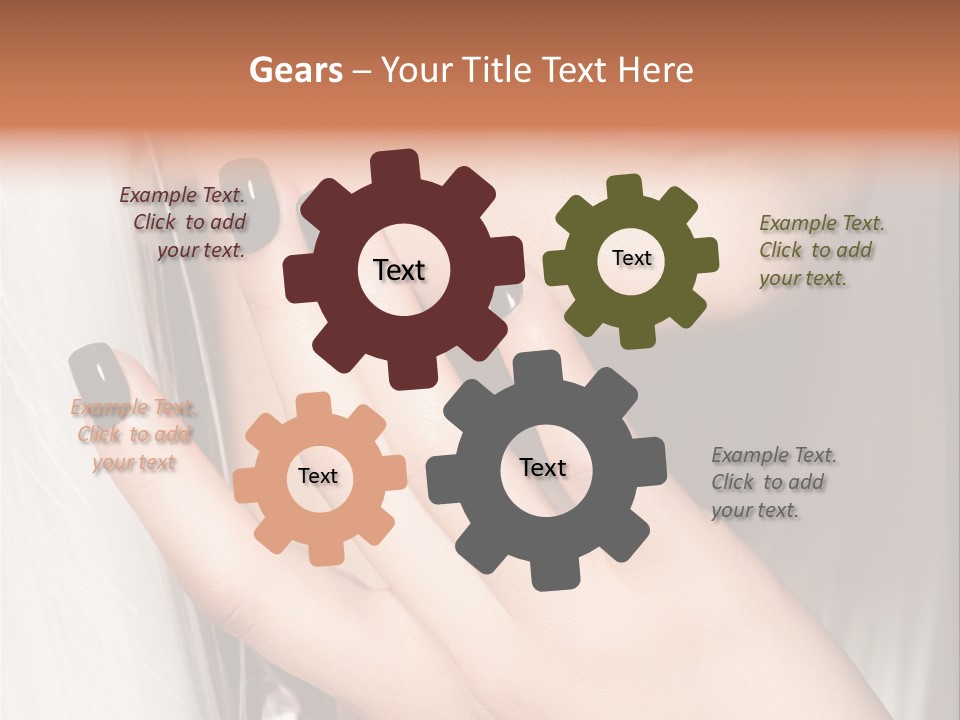 A Woman With Black Nail Polish Holding Her Hand Up To Her Face PowerPoint Template