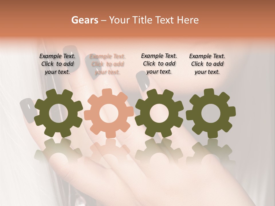 A Woman With Black Nail Polish Holding Her Hand Up To Her Face PowerPoint Template