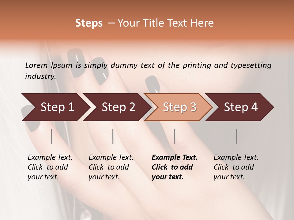 A Woman With Black Nail Polish Holding Her Hand Up To Her Face PowerPoint Template