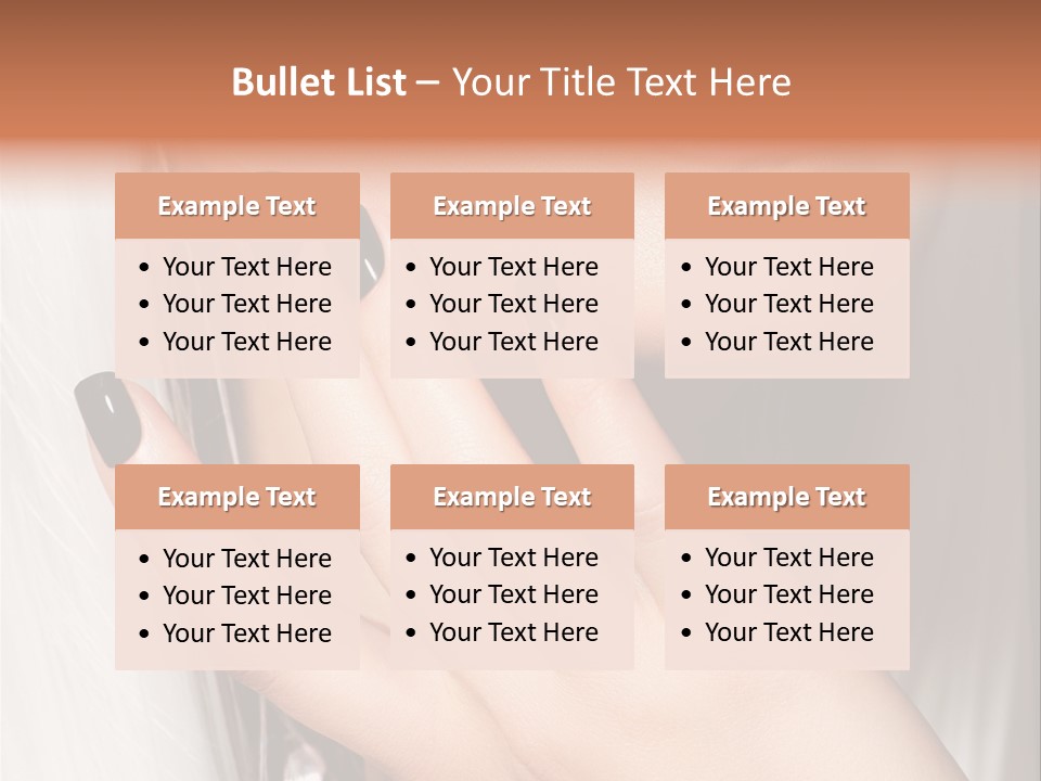 A Woman With Black Nail Polish Holding Her Hand Up To Her Face PowerPoint Template