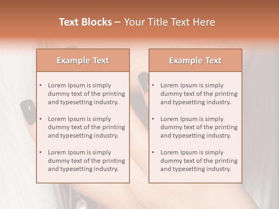 A Woman With Black Nail Polish Holding Her Hand Up To Her Face PowerPoint Template