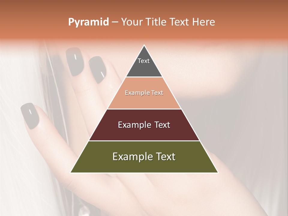 A Woman With Black Nail Polish Holding Her Hand Up To Her Face PowerPoint Template