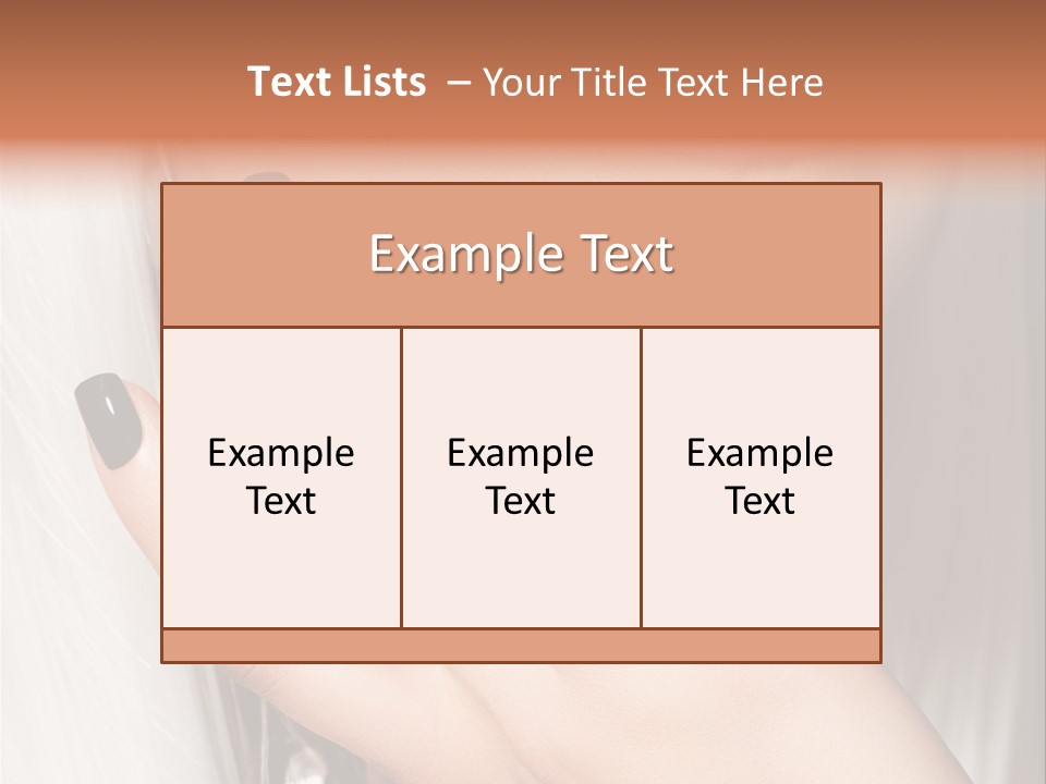 A Woman With Black Nail Polish Holding Her Hand Up To Her Face PowerPoint Template