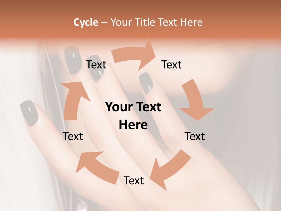 A Woman With Black Nail Polish Holding Her Hand Up To Her Face PowerPoint Template
