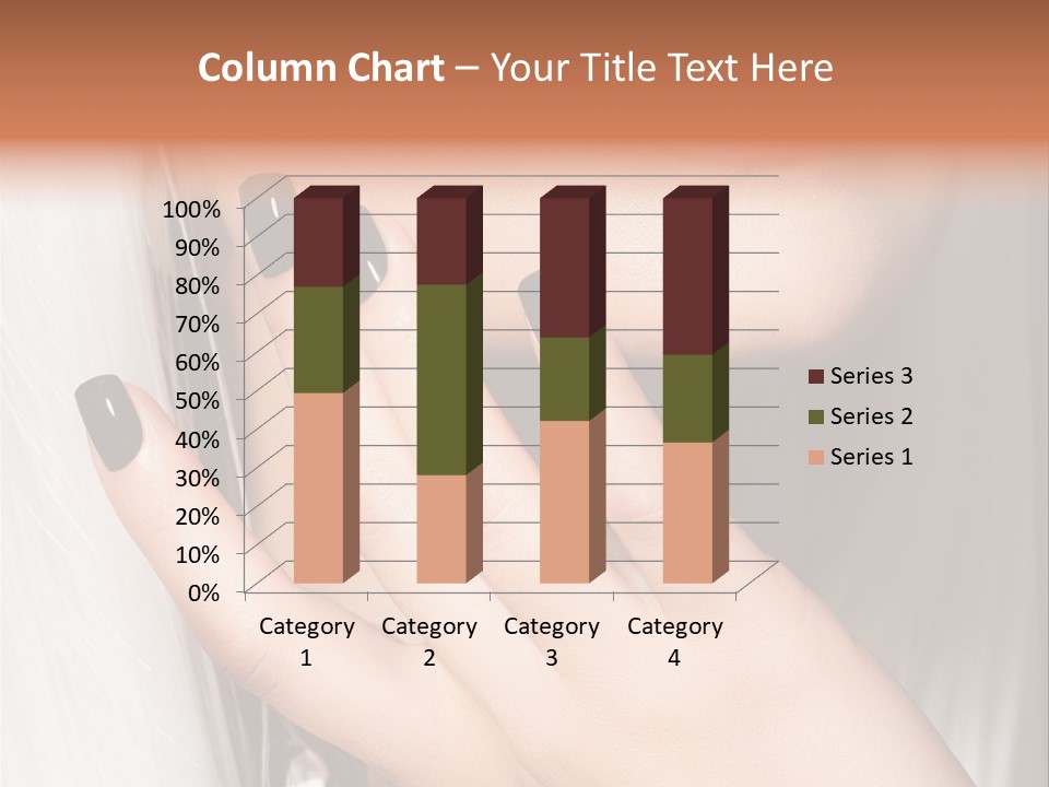 A Woman With Black Nail Polish Holding Her Hand Up To Her Face PowerPoint Template