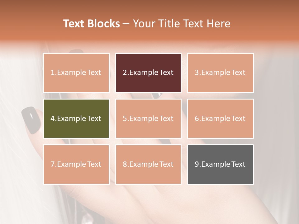 A Woman With Black Nail Polish Holding Her Hand Up To Her Face PowerPoint Template