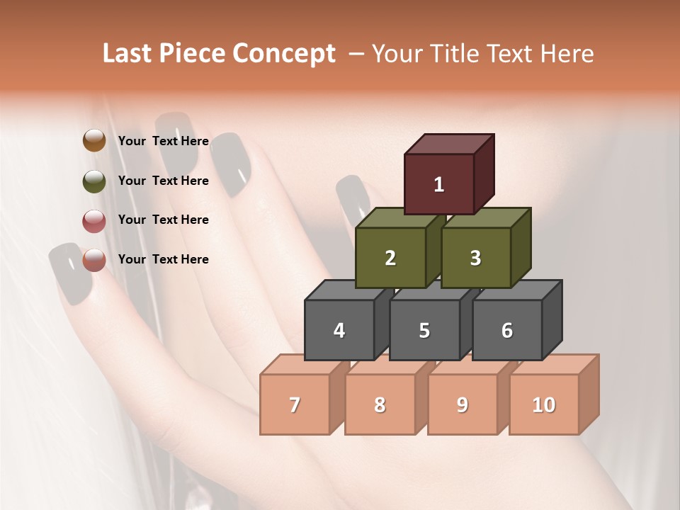 A Woman With Black Nail Polish Holding Her Hand Up To Her Face PowerPoint Template